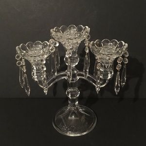 Vintage crystal dangling crystal candelabra